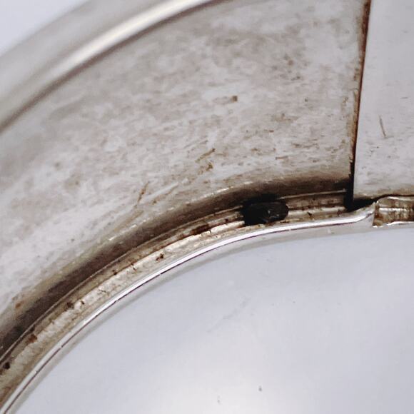 VTG Mid Century Hinged Bangle Grapevine Scroll 1950s Ornate Silver Tone Bracelet - Picture 9 of 13